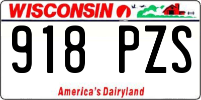 WI license plate 918PZS