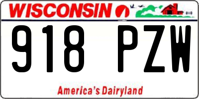 WI license plate 918PZW