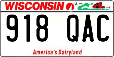 WI license plate 918QAC