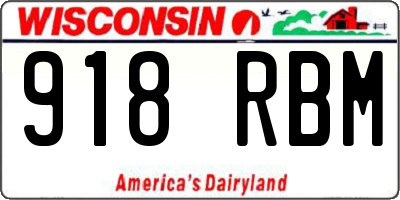 WI license plate 918RBM