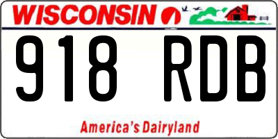 WI license plate 918RDB