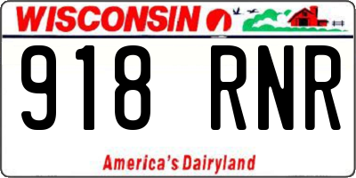 WI license plate 918RNR