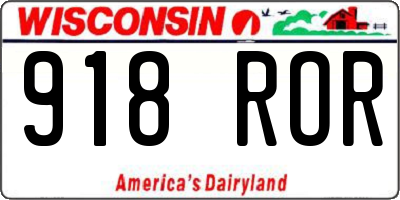 WI license plate 918ROR