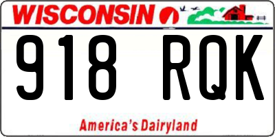 WI license plate 918RQK