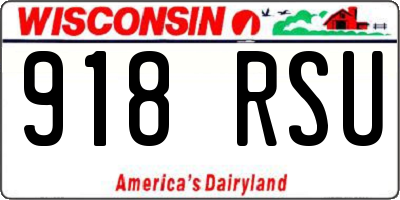 WI license plate 918RSU