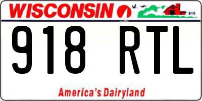 WI license plate 918RTL