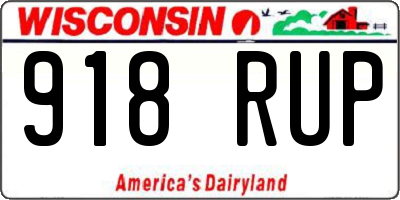 WI license plate 918RUP
