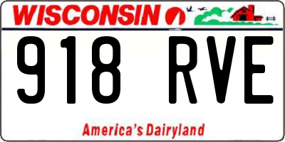 WI license plate 918RVE
