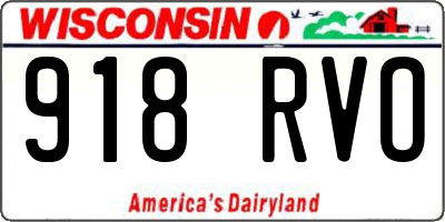 WI license plate 918RVO