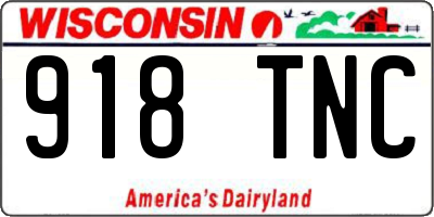 WI license plate 918TNC