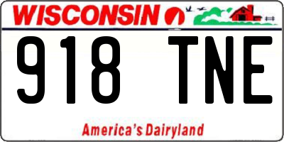 WI license plate 918TNE