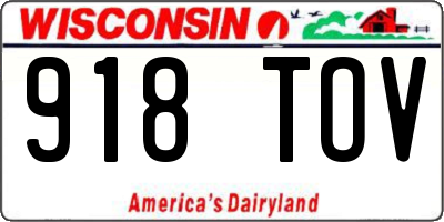 WI license plate 918TOV