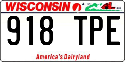 WI license plate 918TPE