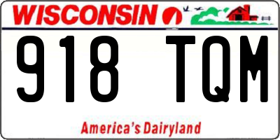 WI license plate 918TQM
