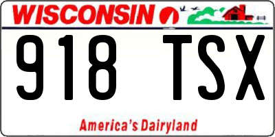 WI license plate 918TSX