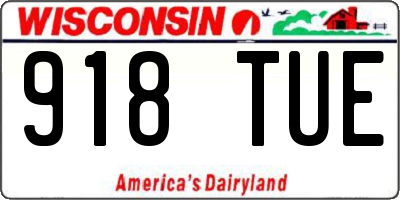 WI license plate 918TUE