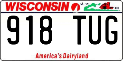 WI license plate 918TUG