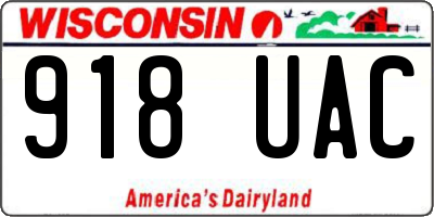 WI license plate 918UAC