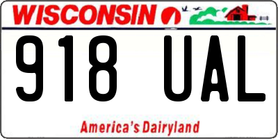 WI license plate 918UAL