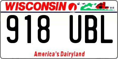 WI license plate 918UBL