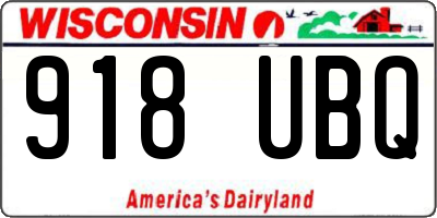 WI license plate 918UBQ