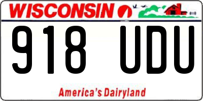 WI license plate 918UDU