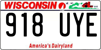 WI license plate 918UYE