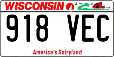 WI license plate 918VEC