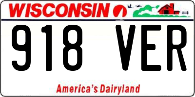 WI license plate 918VER