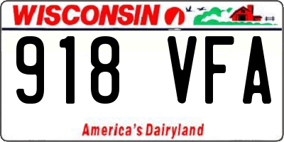WI license plate 918VFA