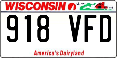 WI license plate 918VFD