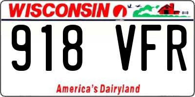 WI license plate 918VFR