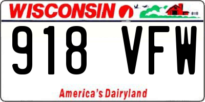 WI license plate 918VFW