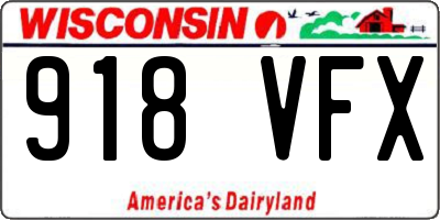 WI license plate 918VFX