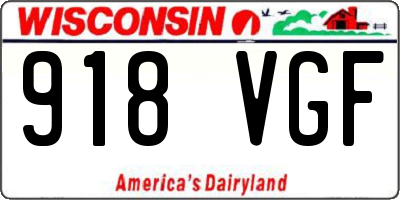 WI license plate 918VGF