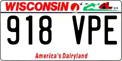 WI license plate 918VPE