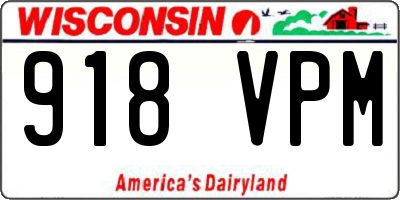 WI license plate 918VPM