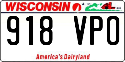 WI license plate 918VPO