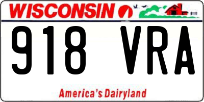 WI license plate 918VRA