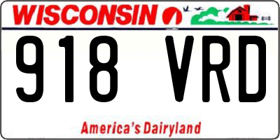 WI license plate 918VRD