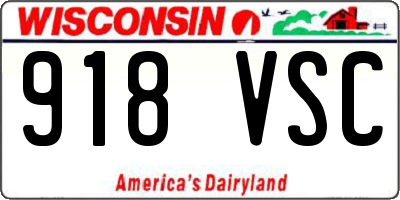 WI license plate 918VSC