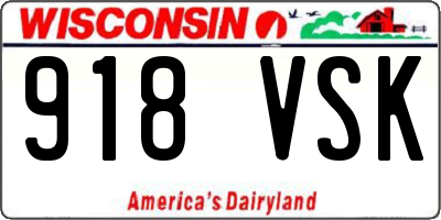 WI license plate 918VSK