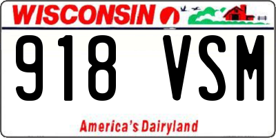 WI license plate 918VSM