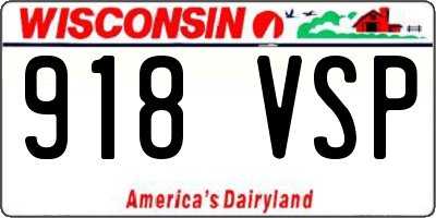 WI license plate 918VSP