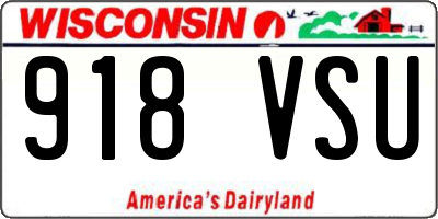 WI license plate 918VSU