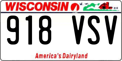 WI license plate 918VSV