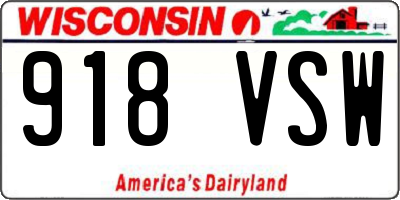 WI license plate 918VSW