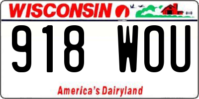 WI license plate 918WOU