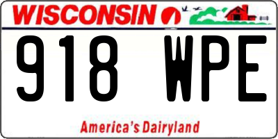 WI license plate 918WPE