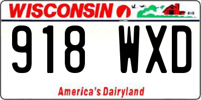 WI license plate 918WXD